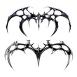 © Pavel - Chrome metal neo tribal shape. Cyber sigilism element. Gothic sharp spikes