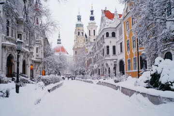 Wall Mural - Marienplatz In Winter