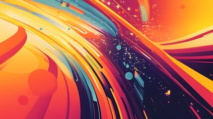Wall Mural - abstract colorful swirling lines and shapes design