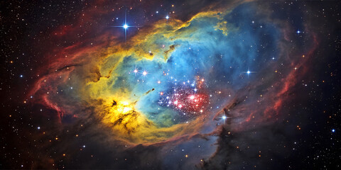 Wall Mural - Celestial Symphony, The Enchanting Beauty of Colorful Nebulae and planets in Deep Space In the vast expanse of the universe lies one of nature’s most breathtaking phenomena