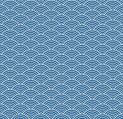  Japanese wave seamless pattern background vector