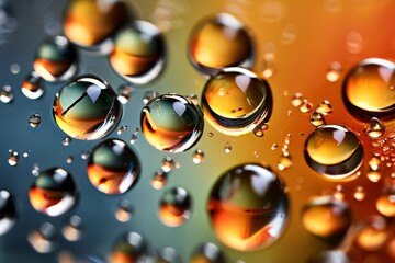 Wall Mural - macro glass details capturing macro details of water droplets in