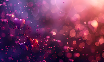 Wall Mural - hearts background