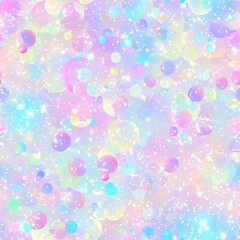 Canvas Print - Pastel Rainbow Bubble Pattern Background