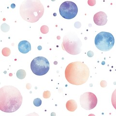 Canvas Print - Pastel Watercolor Circle Pattern Background