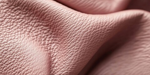 Poster - Macro shot of dusty pink natural leather, showcasing the unique texture and subtle tones of dusty pink natural leather in exquisite detail. Perfect for highlighting the beauty of dusty pink natural