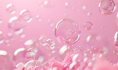 Wall Mural - pink background with bubbles