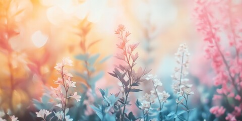Poster - Defocused abstract background featuring decorative plants, showcasing the beauty and variety of decorative plants in a unique and artistic way, perfect for enhancing creative projects.