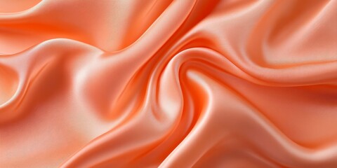 Poster - Elegant silk crepe background texture pattern in a beautiful peach shade. This stunning silk creates a luxurious feel, showcasing the softness and richness synonymous with high quality silk.