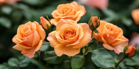 Poster - Orange roses are a stunning perennial flowering plant that embodies friendship and joy. The vibrant orange rose is ideal for celebrating special moments and enhancing well being, making it truly