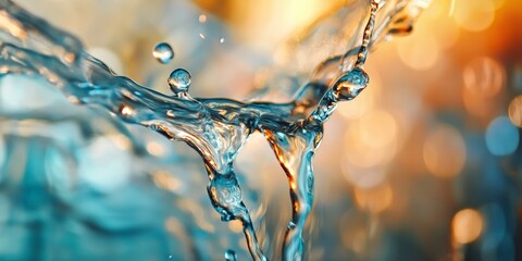 Leinwandbilder - Water flows down glass, creating blurred contours and abstract shapes. The interplay of diffuse light and soft colors enhances the visual appeal of the water on glass in this captivating image.