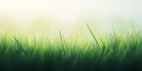 Aufkleber - Image of softly blurred green grass that creates a serene ambiance. This vibrant green grass invites a sense of tranquility and calm, emphasizing the beauty of nature through its gentle hues.