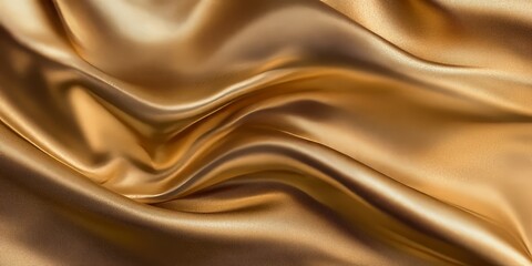 Leinwandbilder - Luxurious gold fabric showcases a stunning silk texture, creating an elegant golden abstract background that enhances the appeal of any design project featuring gold fabric.