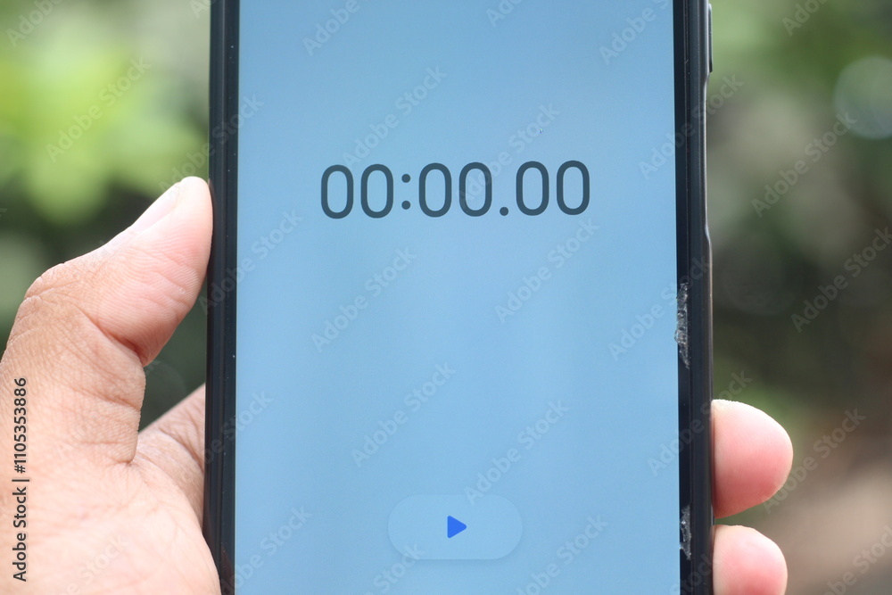 timer, stop watch, clock apps display on mobile smartphone gadget, time ...