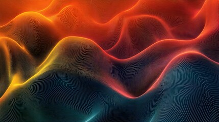 Wall Mural - abstract wavy lines gradient color design