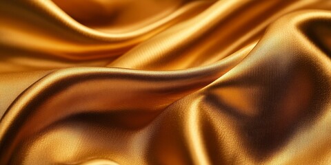 Leinwandbilder - Luxurious gold fabric showcases a stunning silk texture, creating an elegant golden abstract background that enhances the appeal of any design project featuring gold fabric.