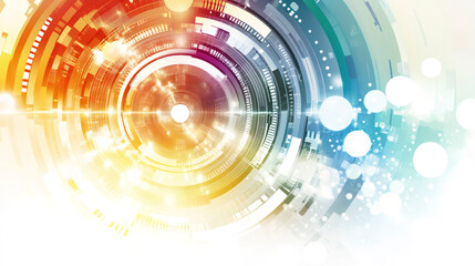 Poster - Futuristic hud with abstract technological elements and data transfer display