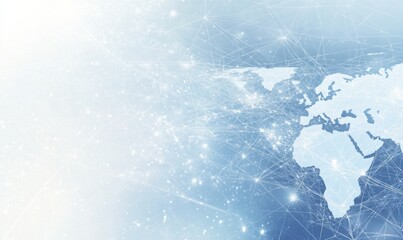 Digital illustration world map light blue color made A background