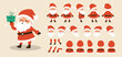 © Irina Strelnikova - Santa Claus holiday character constructor for animation. Front, side and back view set. Body parts, postures, poses collection. Vector illustration.