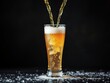 © Rossanun - Beer background with bubble froth texture foam pouring alcohol soda in glass happy celebration party holiday new year concept object design, foam