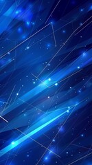 Wall Mural - the image showcases a dynamic, tech-themed blue background with golden lines resembling a digital ne