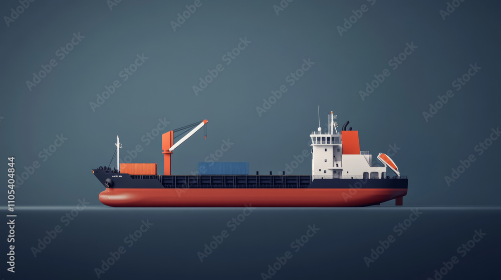 Trade port low poly wireframe banner template. Digital vector cargo ...