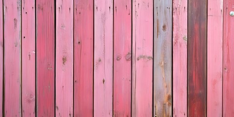 Poster - A pink wooden wall exudes charm and character, showcasing the unique beauty of color and texture in wooden wall design. This pink wooden wall adds a delightful touch to any setting.