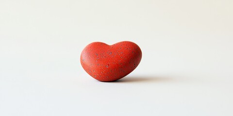 Aufkleber - Little red stone symbolizes love on a white background, perfect for Valentine s Day concepts showcasing love and affection through imagery of little red stone.