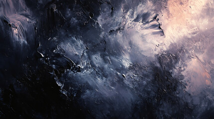 Poster - Captivating abstract oil painting background featuring a dynamic mix of light and dark textures for a dramatic visual effect
