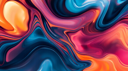 Poster - Swirling colors blend seamlessly, creating a vibrant and dynamic abstract artwork with a mesmerizing fluid effect