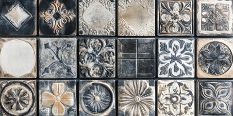 Aufkleber - Stunning texture showcasing the intricate design of the tiles, highlighting the beautiful texture that tiles can offer in various settings and environments, emphasizing their captivating appeal.
