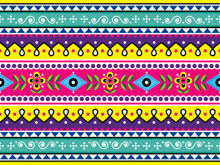 Poster - Filipino folk art Yakan waving cloth inspired vector seamless textile pattern in black and white geometric textile or fabric print design from Philippines. Non-AI generated