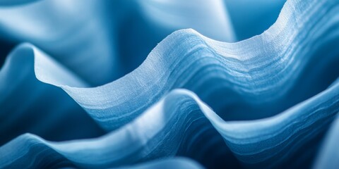 Leinwandbilder - Macro shot of folded receipt paper showcasing intricate details. The shallow depth of field emphasizes the unique textures of the folded receipt paper, resulting in a captivating blue tone.