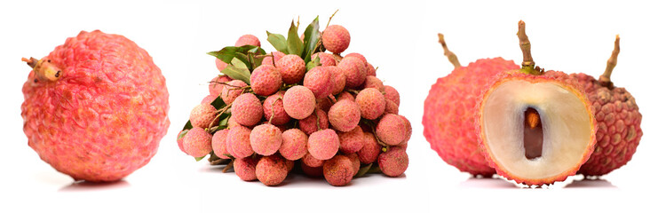 Wall Mural - litchi isolated on white background