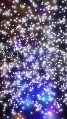 Wall Mural - colourful christmas stars fill the frame. camera orbits round a field of festive stars. loops. verti