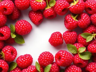 Juicy ripe raspberries creating a vibrant and colorful background, harvest, fruit