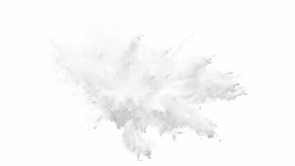 Bright white paint color powder explosion. Gray powder explosion with dark colors isolated white background. Abstract powder splatted on white background, freeze motion of black powder exploding.