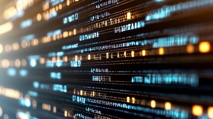 Futuristic digital technology background with abstract code and data matrix