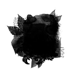 Wall Mural - Artistic summer, autumn mask. Basis element for design on white background universal use