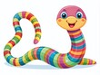 © Danicha - Adorable Hand-Drawn Illustration of a Cute Striped Snake with Playful Features and Bright Colors, Perfect for Child-Friendly Designs and Creative Projects