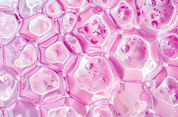 Wall Mural - seamless pattern with pink bubbles