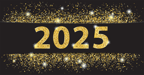 Wall Mural - Black Paper Banner Golden Sand 2025