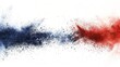 © SHI - Labor Day red and blue dust explosions on a white background. The colors of the American flag are splashed on a white background and patriotic abstract designs for Independence Day and Memorial Day