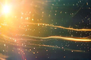 Wall Mural - mesmerizing light leaks dance across a sleek black background creating a visual with a moody elegant