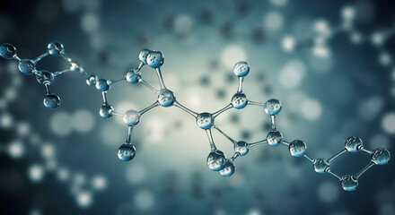 Wall Mural - History of futuristic molecular structures