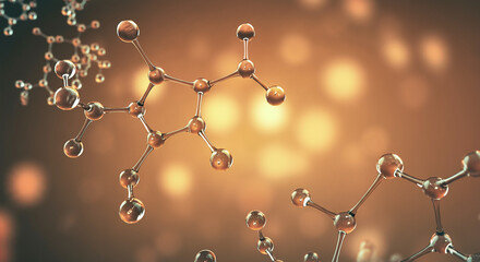 Wall Mural - History of futuristic molecular structures