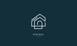 © iDESIGN_4U - A line art icon logo of a modern house or home / real estate business