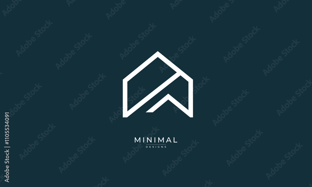 Vetor A line art icon logo of a modern house or home / real estate ...