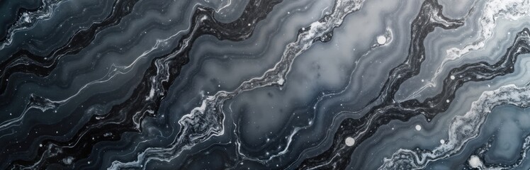 Leinwandbilder - Intricate grey marble patterns create natural abstract design. Flowing lines, textures suggest natural stone surface. Grey tones, white accents make sophisticated background. Material could used for