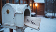 © Olga - Mailbox in winter with a letter inside saying 'For You'